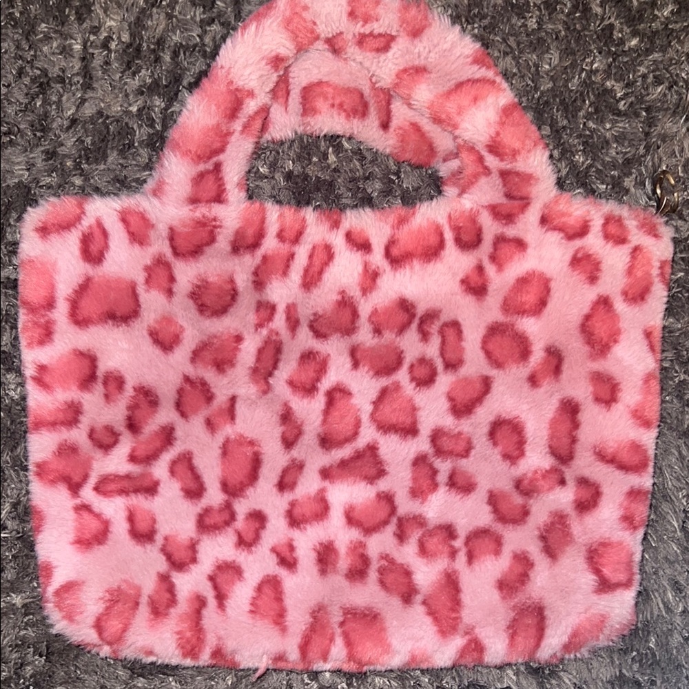 Pink Leopard Faux Fur Tote